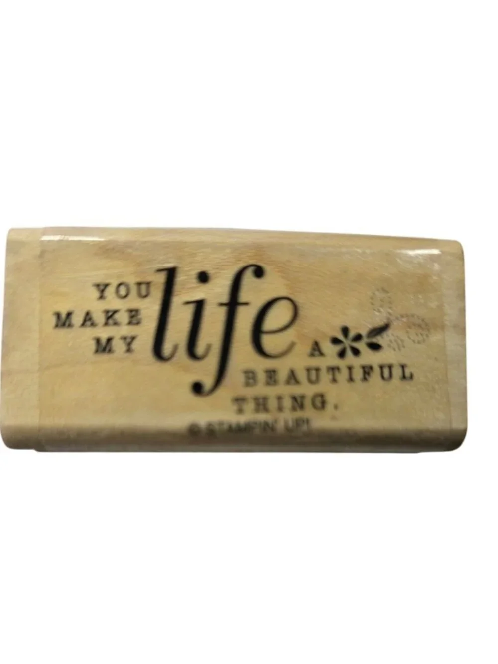 Set Of 5 Wooden Rubber Stamps With Inspirational Quotes scrap booking crafting